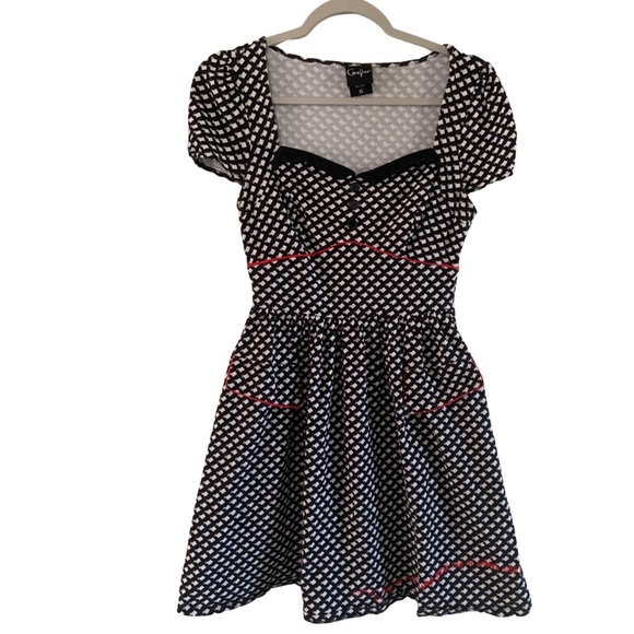 Coraline 2019 LAIKA black white red XS drees cotton-spandex short leaves - Picture 4 of 7